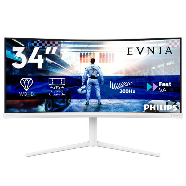 Monitor Gaming Philips 34M2C5601QA/00, 34", 3440 x 1440 pixeli, White,