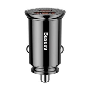 Incarcator Auto Baseus CCALL-YS01, 30 W, 2 porturi, Negru