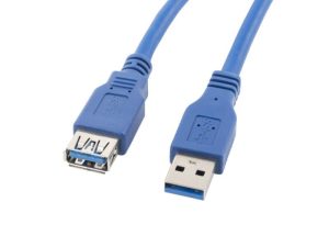 Cablu Lanberg CA-US3E-10CC-0018-B, USB A/ USB A, 1.8 m, Albastru