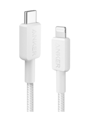 Cablu Anker A81B5G21, USB C/ Lightning, 0.9 m, Alb