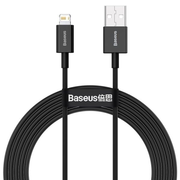 Cablu Baseus Superior, USB A la USB C/Lightning, 2m, Negru