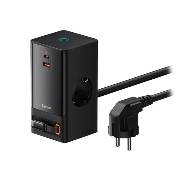 Incarcator retea Baseus PowerCombo, 65 W, 2 x AC, 1