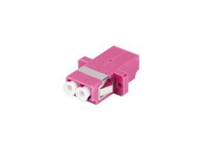 Adaptor fibra optica Lanberg FA-LCUP-MD41-0001-VT, LC/UPC duplex, OM4, Violet/Alb