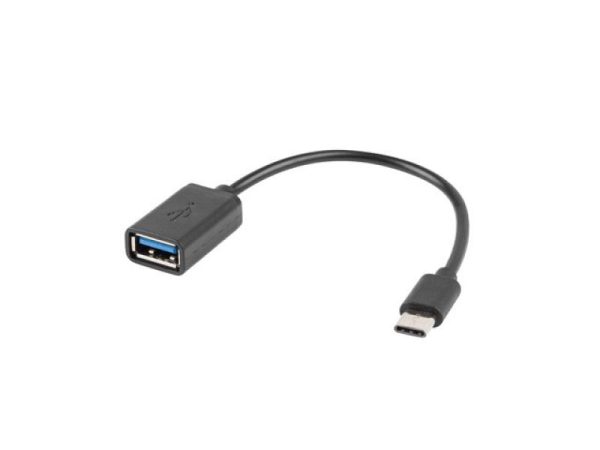 Cablu LANBERG AD-OTG-UC-01, USB A/ USB C, 0.15 m, Negru