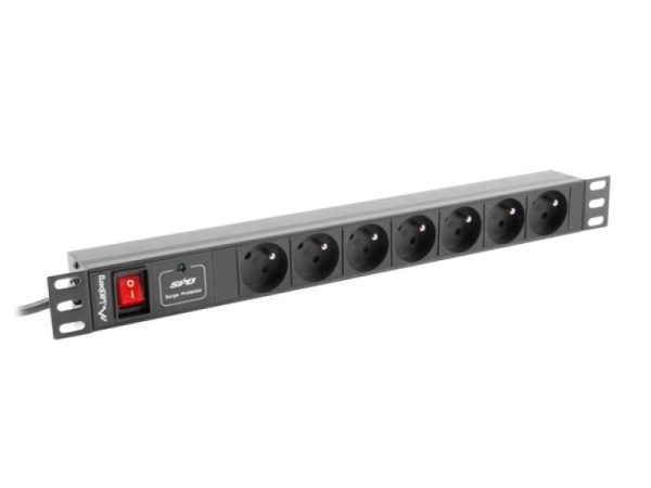 Unitate distributie alimentare PDU 19", 1U, 10A, 7 prize ,