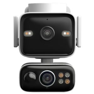 Solar-Powered Dual-Lens Pan/Tilt Cam kit, 1/2.7" CMOS Starlight Sensor, night