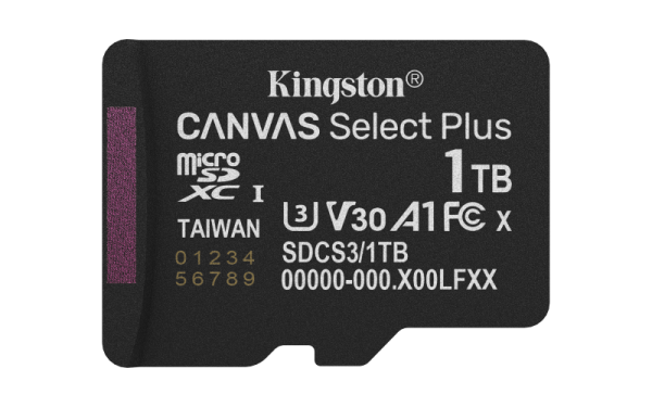 Card de memorie Kingston Canvas Select Plus Gen3 Micro-SDXC, 1
