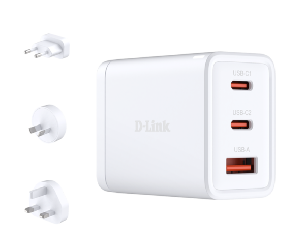 Incarcator D-Link 65W GaN Charger, 65W, 2 porturi, Alb