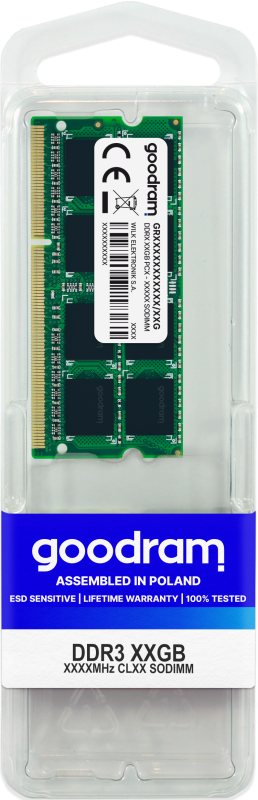 Memorie RAM Notebook Goodram GR1600S3V64L11S/4G, 4GB, DDR3, 1600MHz, CL11