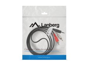 Cablu Lanberg CA-MJRC-10CC-0015-BK, 3.5 mm/ 2 x RCA, 1.5 m,