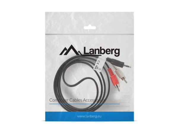 Cablu Lanberg CA-MJRC-10CC-0015-BK, 3.5 mm/ 2 x RCA, 1.5 m,