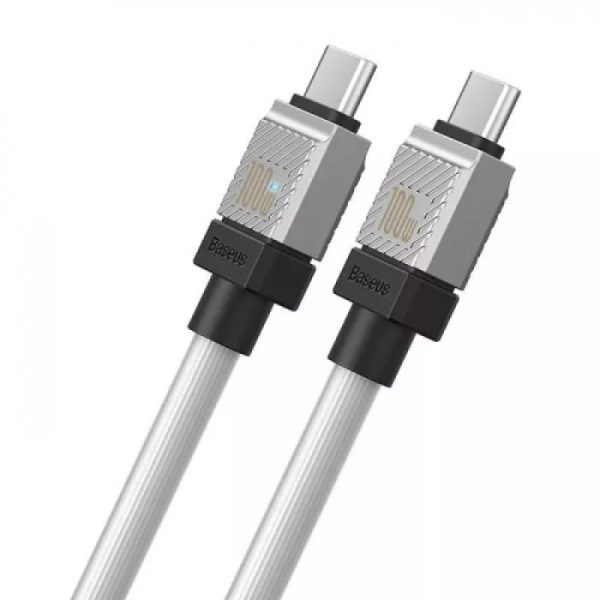 Cablu Baseus CoolPlay, USB-C/ USB-C, 2m, Alb