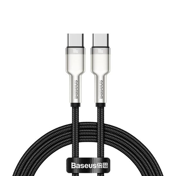 Cablu Baseus Tungsten Gold, USB C/ USB C, 2m, Negru