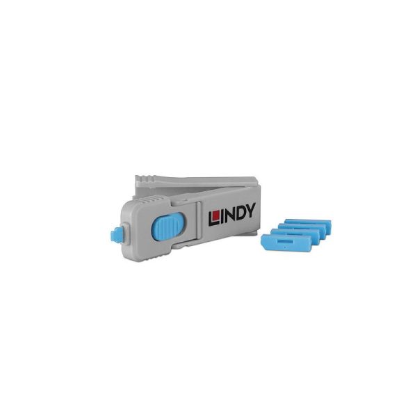 Blocator port Lindy 40324, DisplayPort/ DisplayPort, Albastru