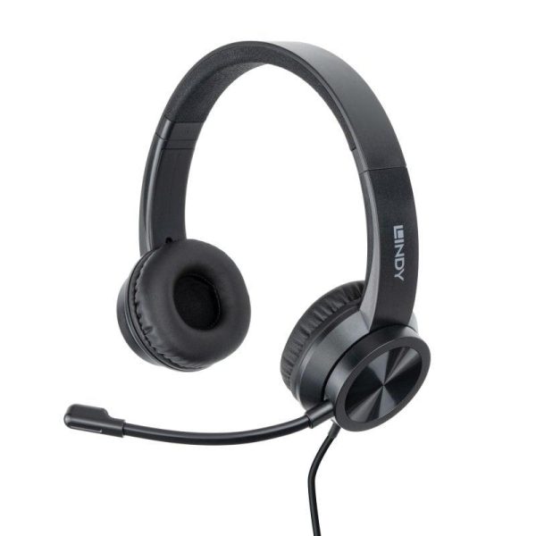 Casti Lindy Office, USB-C, Negru