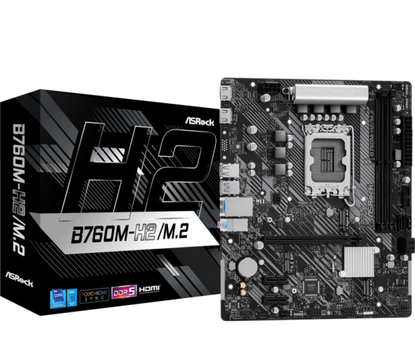 Placa de baza ASRock B760M-H2/M.2, LGA 1700, DDR5, Micro-ATX