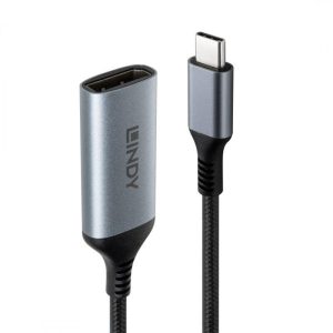 Cablu LINDY 43426, USB C/ DisplayPort, 0.15 m, Gri
