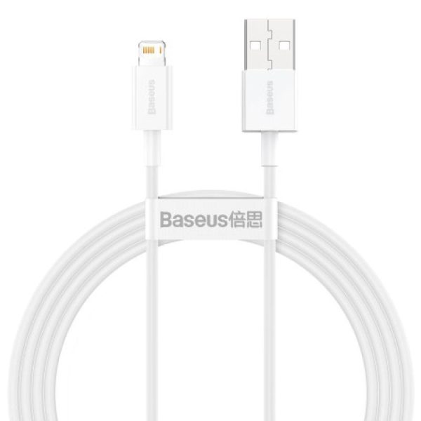 Cablu Baseus Superior, Lightning/ USB C, 1.5 m, Alb