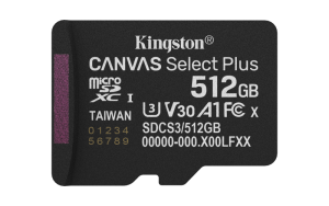 Card de memorie Kingston Canvas Select Plus Gen3 Micro-SDXC, 512