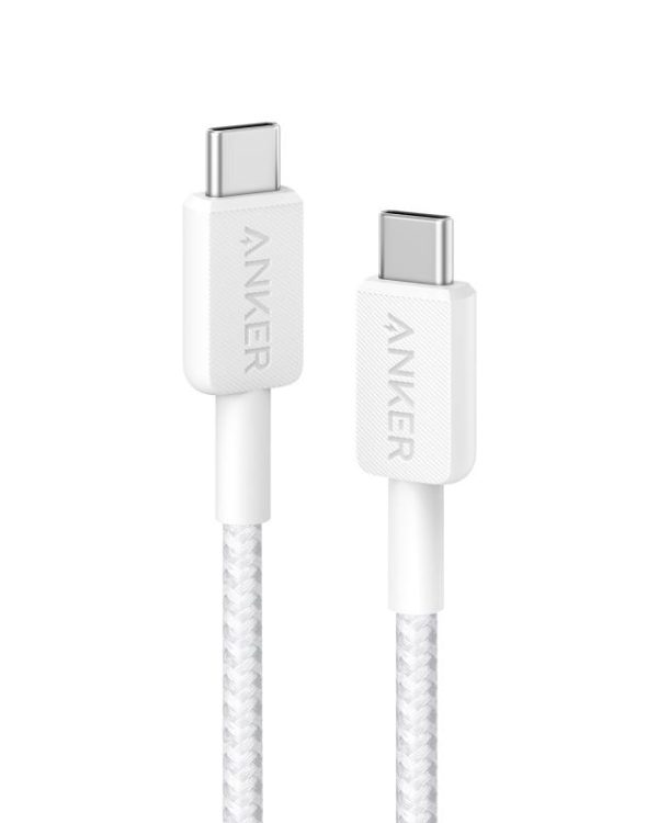 Cablu Anker A81F5G21, USB C/ USB C, 0.9 m, Alb