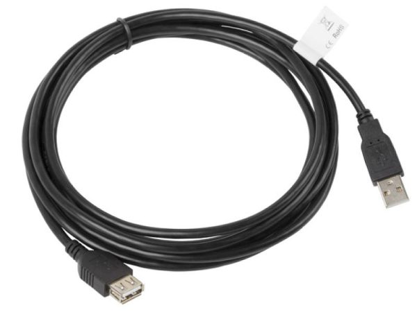 Cablu Lanberg CA-USBE-10CC-0030-BK, USB A/ USB A, 3 m, Negru