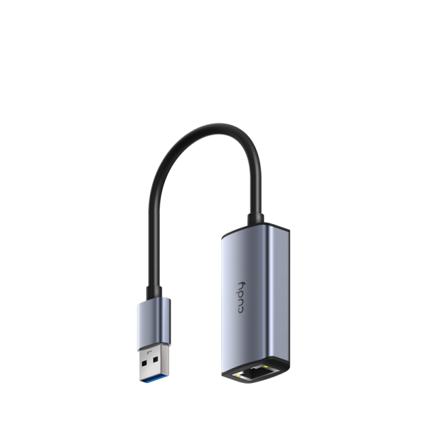 Ethernet adapter USB CUDY UE25A USB-A, 1 port, RJ-45, Gri