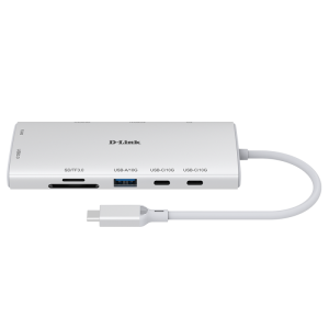 Docking station D-Link 10-in-1 USB-C Hub, USB Type-C, 100W, Alb,