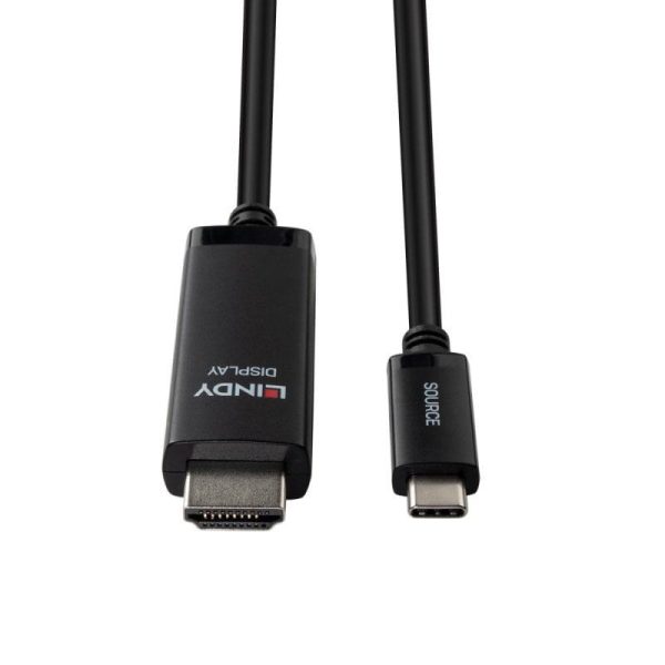 Cablu Lindy 43434, USB Type C/ HDMI, 2 m, Negru