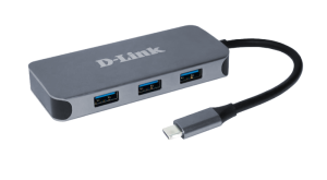 Docking station D-Link DUB-2335, USB Type-C, Gri, 2 ani Garantie