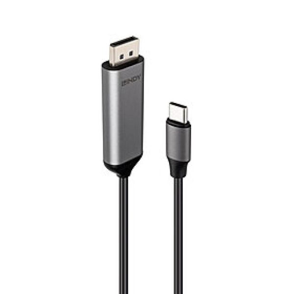 Cablu Lindy 43504, USB C/ DisplayPort, 2m, Gri