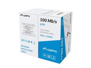 Cablu Lanberg LCU5-10CC-0305-BK, RJ45/ RJ-45, 305 m, Negru