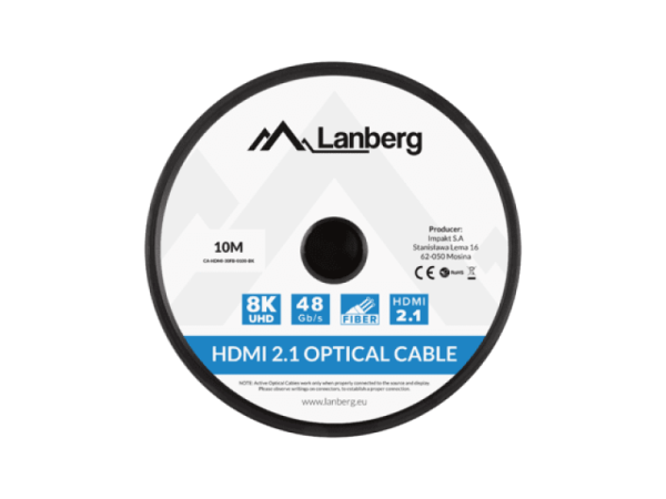 Cablu LANBERG CA-HDMI-30FB-0100-BK, HDMI, 10 m, Negru