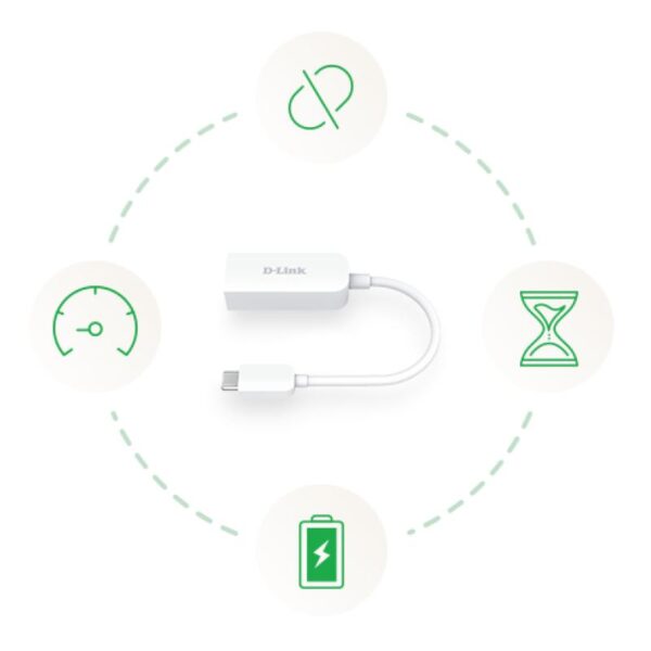D-link USB-C to 2.5G Ethernet Adapter, DUB-E250; x1 RJ-45 2.5G - Image 8