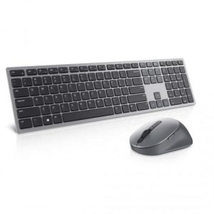Kit Wireless tastatura si mouse Dell KM7321W, taste numerice, Gri,