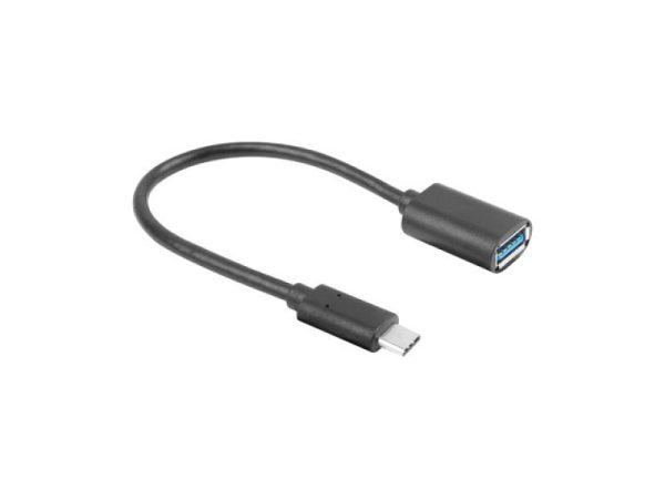Cablu LANBERG AD-UC-UA-04, USB C/ USB A, 15 cm, Negru