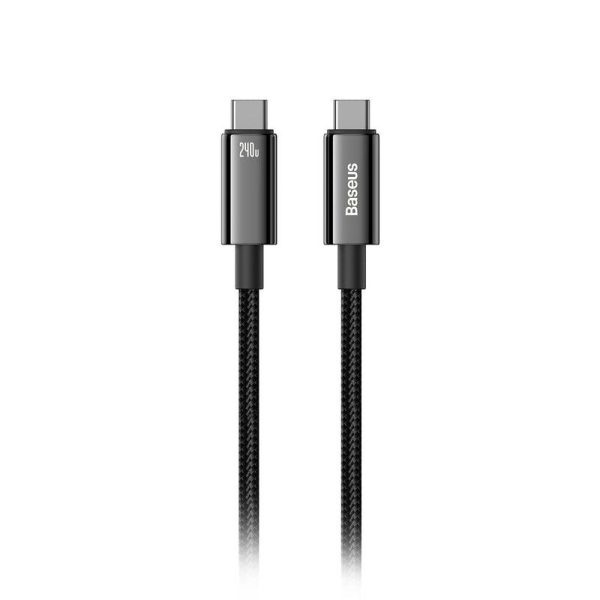 Cablu Baseus Tungsten Gold, USB A/ USB C, 1m, Negru