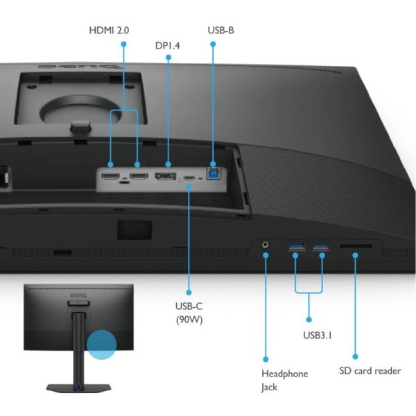 Monitor Consumer BenQ SW272QN, 27", 2560 x 1440 pixeli, Black,