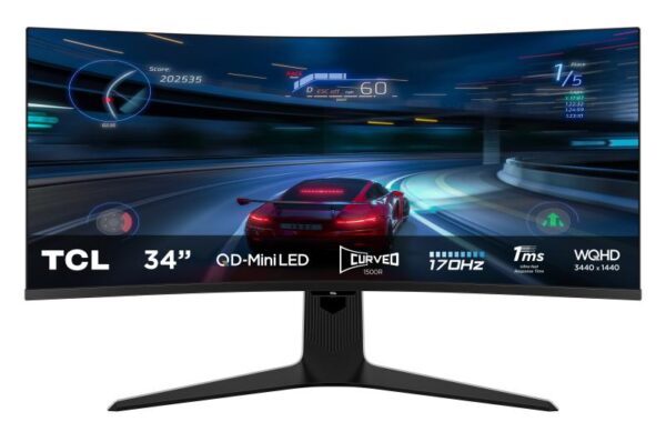 Monitor TCL 34" 34R83Q, Curvature: 1500R, Diagonal (inch): 34, Diagonal - Image 3