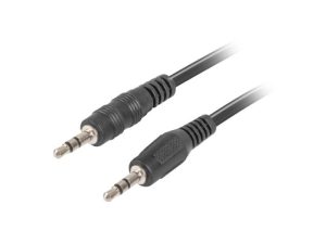 Cablu Lanberg CA-MJMJ-10CC-0012-BK, 3.5 mm/ 3 pini, 1.2 m, Negru