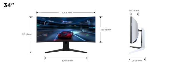 Monitor TCL 34" 34R83Q, Curvature: 1500R, Diagonal (inch): 34, Diagonal - Image 5