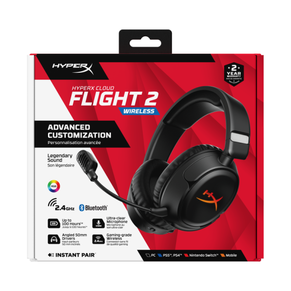 Casti Gaming Head-band HyperX Cloud Flight 2, Wireless, Negru