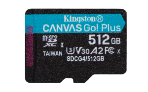 Card de memorie Kingston Canvas Go Plus MicroSD, 512 GB,