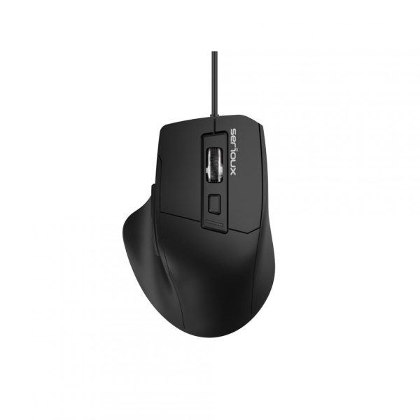Mouse optic cu fir Serious USB 6D, Culoare neagra, Design