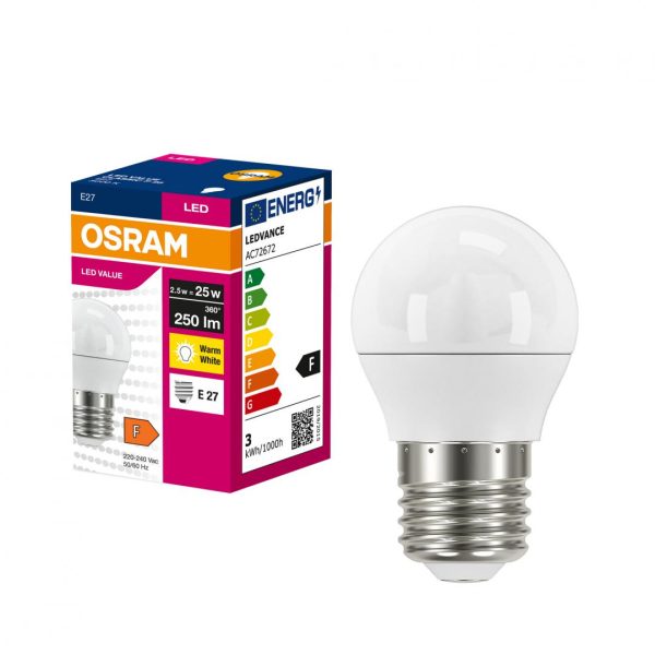 Bec LED Osram Value Classic P25, E27, 2.5W (25W), 250
