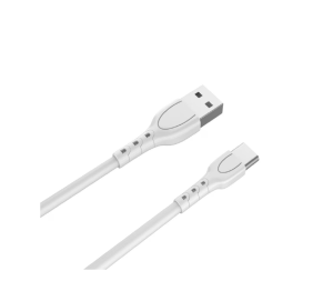 Cablu Lemontti Fast-Charge, USB A/ USB C, 0.5m, Alb