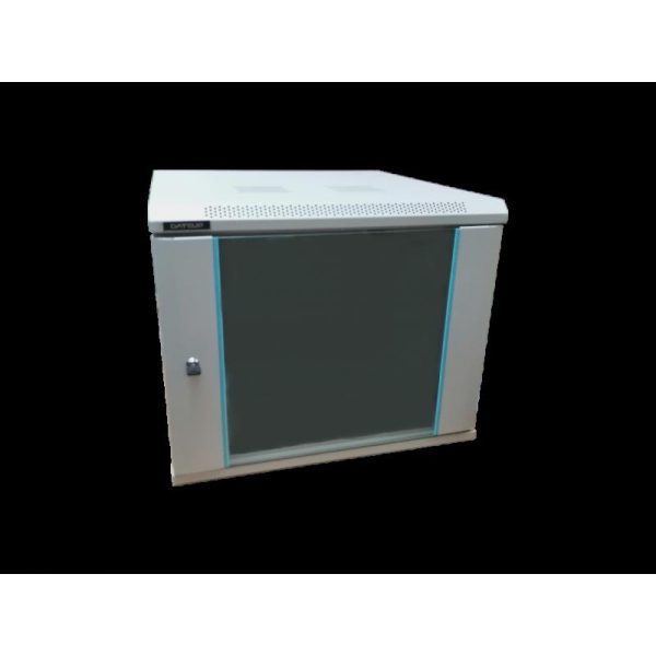 Rack 6U 600x450, dezasamblat, montare pe perete, usa din sticla,