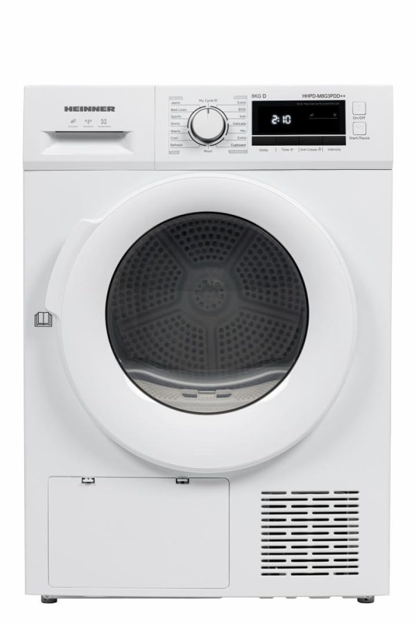 Uscator de rufe HEINNER HHPD-M8G3PDD++, 8 kg, Clasa: D, Alb