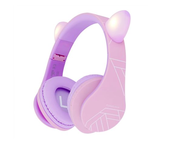 Casti Over-ear PowerLocus Kids Cat Ears, Wireless/Wired, Multicolor