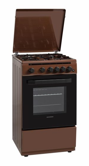 Aragaz gaz Heinner HFSC-V50LITBRW, 4 arzatoare, aprindere electrica plita/cuptor, dispozitiv