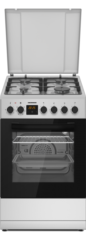 Aragaz mixt Heinner HFSC-S65MIXFD-SL, 4 arzatoare gaz, timer digital, gratar